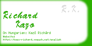 richard kazo business card