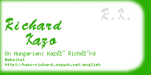 richard kazo business card